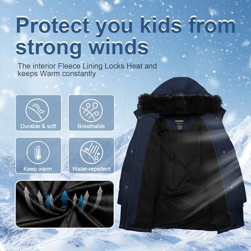 Girl's Winter Coats Kids Waterproof Long Puffer Jacket Thick...