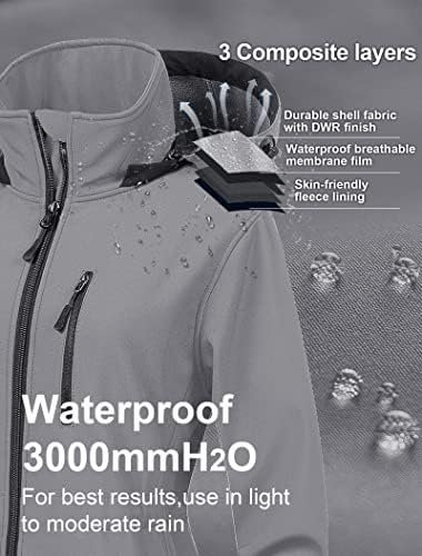 CREATMO US Women's Plus Size Long Softshell Jacket Waterproo...