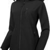 CREATMO US Women's Plus Size Long Softshell Jacket Waterproo...