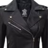 Blingsoul Asymmetrical Lambskin Leather Jacket Women - Class...
