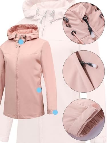 Womens Rain Jacket Custom with Logo Text Personalized Lightw...