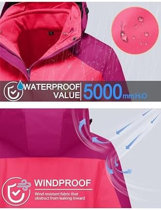 MAGCOMSEN Women's 3-in-1 Winter Coats Snow Ski Jacket Waterp...