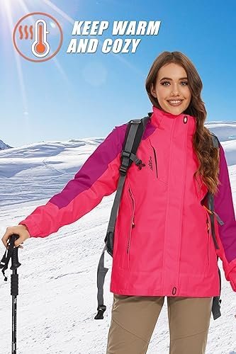 MAGCOMSEN Women's 3-in-1 Winter Coats Snow Ski Jacket Waterp...