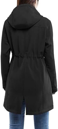 33,000ft Women's Softshell Long Jacket with Hood Fleece Line...