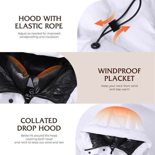 IKAZZ Women's Winter Coats, Thickened Warm Insulated Vegan D...