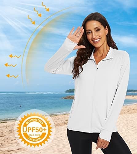 MAGCOMSEN Women's UPF 50+ Lightweight Athletic Jacket Sun Pr...