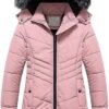 Pursky Girls' Warm Winter Coat Long Parka Fleece Lined Water...
