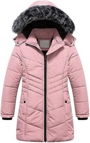 Pursky Girls' Warm Winter Coat Long Parka Fleece Lined Water... Pursky Girls' Warm Winter Coat Long Parka Fleece Lined Water...