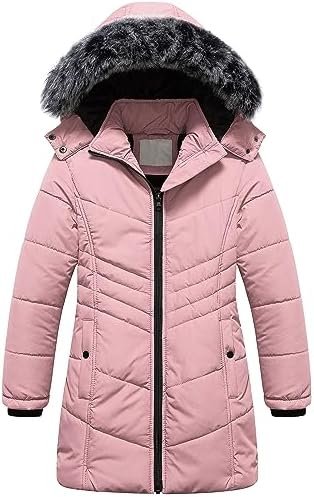 Pursky Girls' Warm Winter Coat Long Parka Fleece Lined Water...