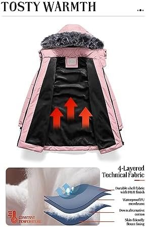 Pursky Girls' Warm Winter Coat Long Parka Fleece Lined Water...