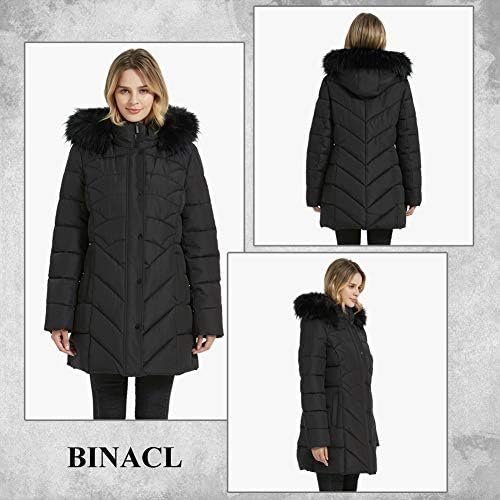 BINACL Women's Winter Warm Thicken Long Outwear Pockets Coat...