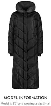 Steve Madden Women's Long Chevron Maxi Puffer Coat