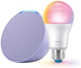 Echo Pop (newest model) with WiZ 60W A19 LED Smart Echo Pop (newest model) with WiZ 60W A19 LED Smart Color Bul...