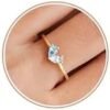 Gold Birthstone Rings for Women Non Tarnish Stackable Ring D...