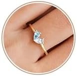 Gold Birthstone Rings for Women Non Tarnish Stackable Ring D... Gold Birthstone Rings for Women Non Tarnish Stackable Ring D...