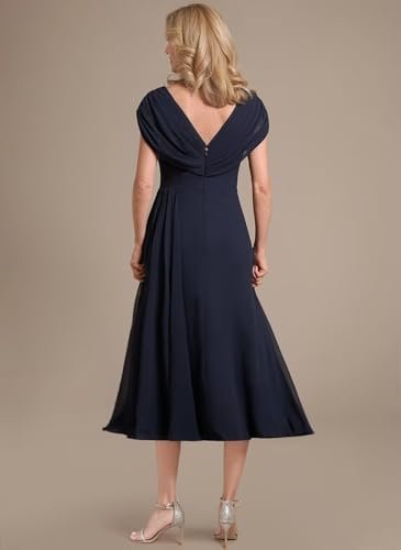 Women's A Line Chiffon Mother of The Bride Dress Cap Sleeves...