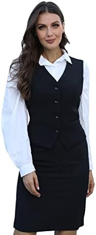 V VOCNI Women's Fully Lined 4 Button V-Neck Economy Dressy S...