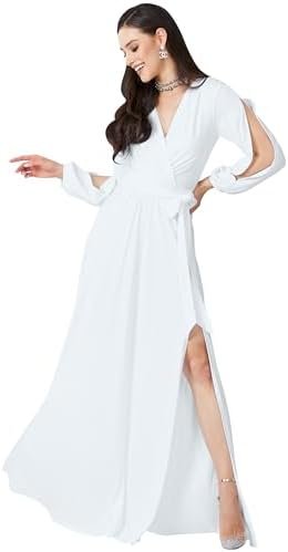 KOH KOH Womens Long Sleeve Sexy Slit Photoshoot Evening Fall... KOH KOH Womens Long Sleeve Sexy Slit Photoshoot Evening Fall...