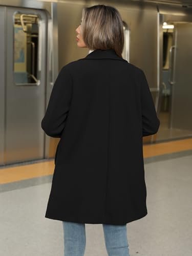 Jenkoon Women Single-Breasted A-Lined Winter Coat Mid Long W...