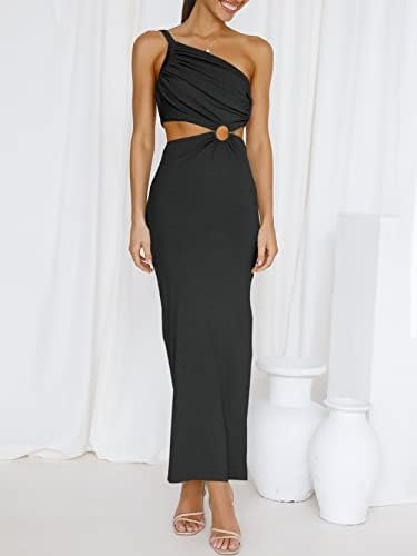 ANRABESS Women Summer One Shoulder Sleeveless Maxi Dress Cut...