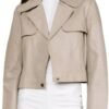 Cropped Leather Jacket Women | Genuine Leather Coat Snap But...