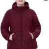 Plus Size Women's Packable Puffer Jacket 1X-5X Water-Resista...