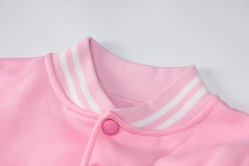 babyhealthy Women Cropped Varsity Jacket Retro Baseball Jack...