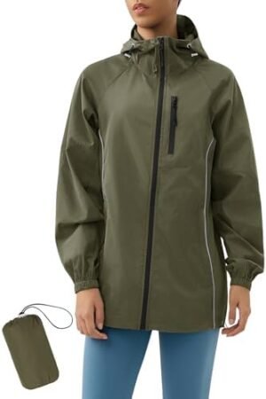 LOMON Lightweight Active Rain Jacket Hooded Water Resistant ...