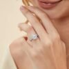 EAMTI 1.5CT 925 Sterling Silver Wedding Band Teardrop Bridal...