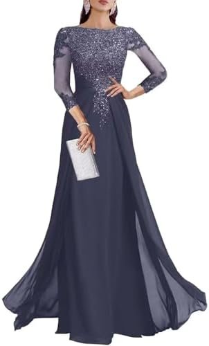 3/4 Sleeve Mother of The Bride Dresses for Wedding Sequin La...