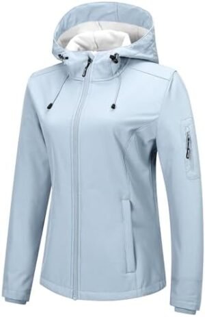 Outdoor Ventures Women's Softshell Jacket with Hood Fleece L...