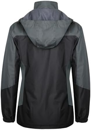 Women's Waterproof Rain Jacket with Detachable Hood Lightwei...