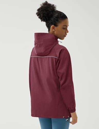 LOMON Lightweight Active Rain Jacket Hooded Water Resistant ...