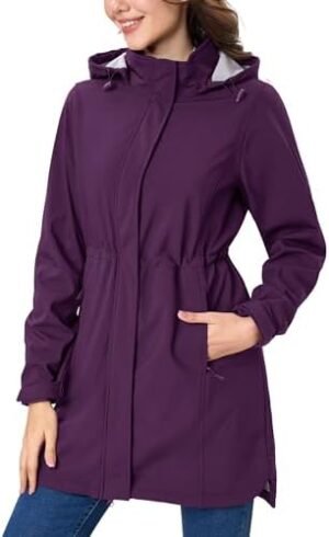 MAGCOMSEN Women's Long Fleece Lined Jackets Warm Winter Wind...