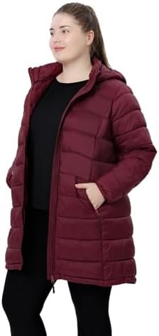 Plus Size Women Packable Puffer Jacket 1X-6X Water-Resistant...