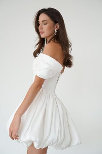 Corset Short Wedding Dresses for Bride Simple Satin Wedding ...