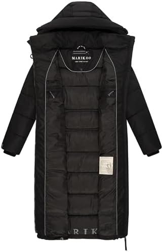 Marikoo Long Fall & Winter Coat for Women | Detachable Hood ...