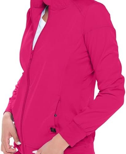 Monarch Uniforms Womens Scrub Jacket Zippered Warm-up Jacket