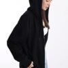 Oversized Women's Casual Full-Zip Hoodie Lightweight Long Sl...