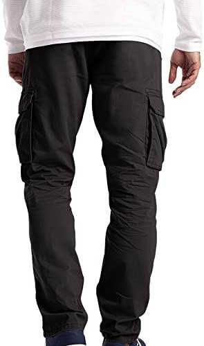 Men Cargo Pants Baggy Button Straight Leg Work Pants Comfy C...