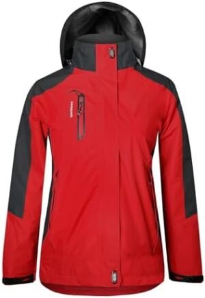 Women's Waterproof Rain Jacket with Detachable Hood Lightwei... Women's Waterproof Rain Jacket with Detachable Hood Lightwei...