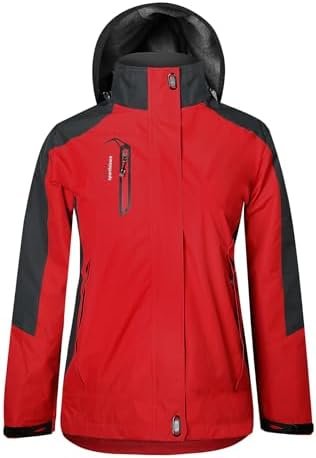 Women's Waterproof Rain Jacket with Detachable Hood Lightwei...