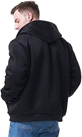 Hoodies for Men Full Zip Up Fleece Warm Jackets Thick Coats ...
