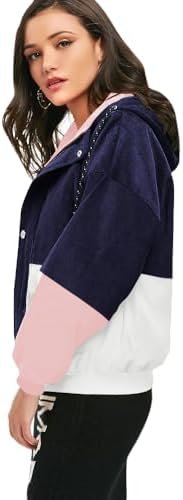 ZAFUL Women's Corduroy Loose Jacket Vintage Raglan Sleeve Ca...