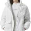 JiangWu Women's Winter Thickened Hooded Cotton Coat Windproo...