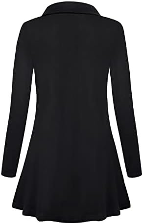 Miusey Womens Zip Up Tunic Sweatshirt Collar Neck Lightweigh...