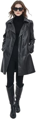 Beinia Women's PU Faux Leather Blazer Jacket, Waterproof, Bu...