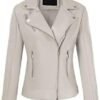 Bellivera Women Faux Leather Casual Jacket, Fall and Spring ...