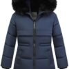 Girl's Winter Long Coat Parka Kids Warm Hooded Puffer Jacket...