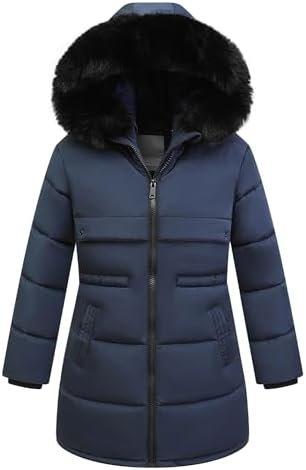 Girl's Winter Long Coat Parka Kids Warm Hooded Puffer Jacket...